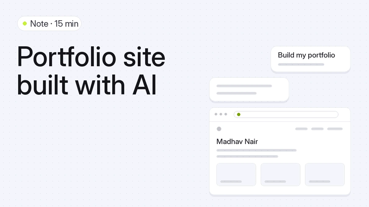 List of guide steps for building a portfolio website with AI, from gathering material to pointing your domain.
